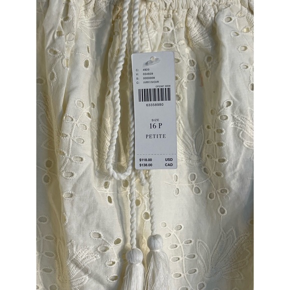 Anthropologie Jane Eyelet Lace Off-The-Shoulder Blouse Ivory NWT Size 16W - Picture 12 of 16